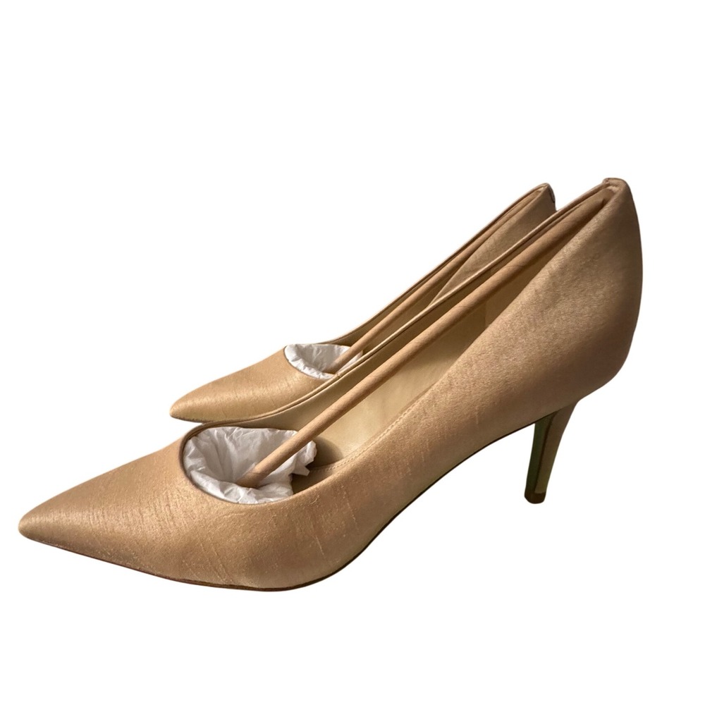 Sam Edelman Satin Pointed Toe Pumps in Champagne